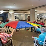 Pomeroy Living Orion residents staying active with a fun activity