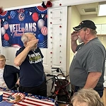 Veteran saluting