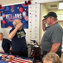 Veteran saluting