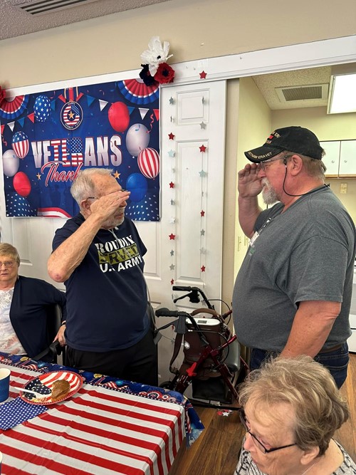 Veteran saluting