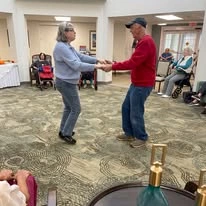 Jordan Oaks Gracious Retirement Living Hawthorn Senior Independent Living in Cary, North Carolina residents dancing