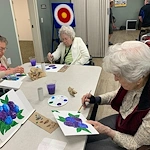 Charter Senior Living of Brookfield resident activity - painting
