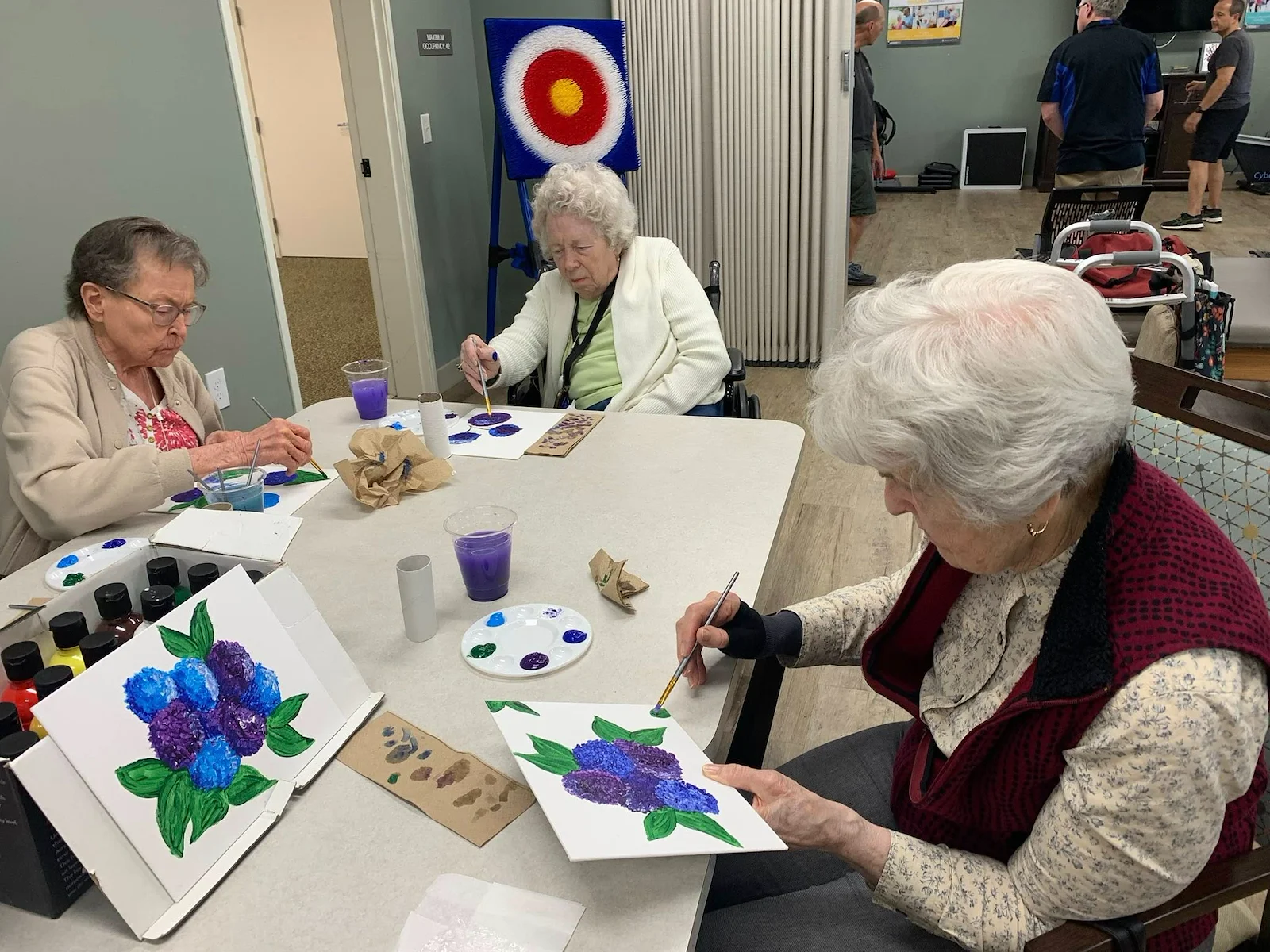 Charter Senior Living of Brookfield resident activity - painting