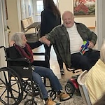 Avamere at Sandy senior living community offering assisted living, memory care, and respite care in Sandy, OR, residents joking around and having fun together