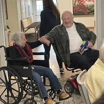 Avamere at Sandy senior living community offering assisted living, memory care, and respite care in Sandy, OR, residents joking around and having fun together