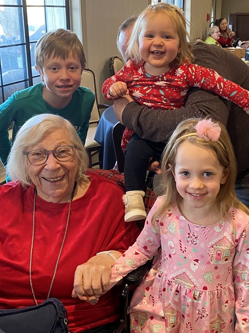 American House Stone Independent Senior Living in Rochester Hills, MI resident with kids