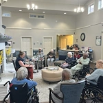 Charter Senior Living of Bowie residents gather