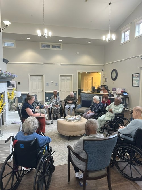 Charter Senior Living of Bowie residents gather
