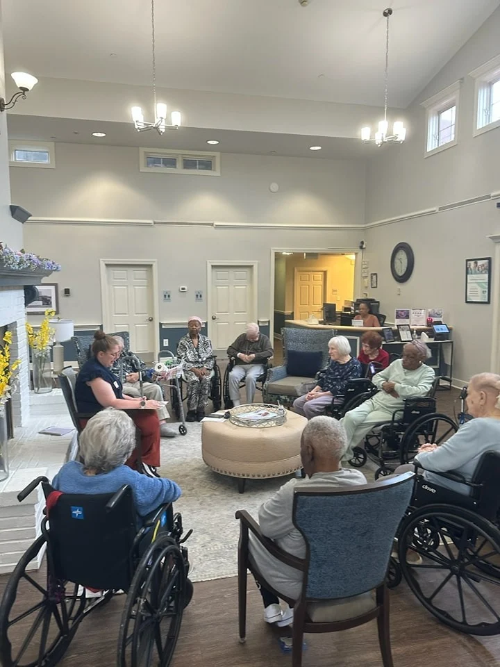 Charter Senior Living of Bowie residents gather
