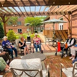 Bartlett Reserve independent living in Durham, NC, residents relaxing outside