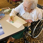 Hawthorne Woods by New Perspective in Washington, PA, resident engaged in coloring activity