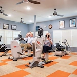 Franklin Park Boerne residents exercising in the fitness room