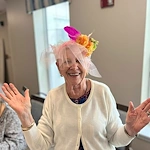 Charter Senior Living of Dedham in Dedham, MA, happy resident