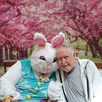 Carolina Estates Gracious Retirement Living Hawthorn Senior Independent Living in Greensboro, North Carolina resident with Easter bunny