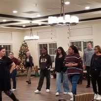 Capitol Ridge Gracious Retirement Living Hawthorn Senior Independent Living in Bristow, Virginia residents at a dance class