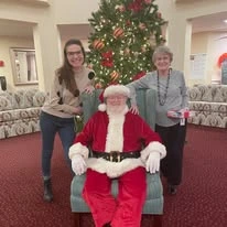 Julian Estates Gracious Retirement Living Hawthorn Senior Independent Living in Puyallup, Washington residents with Santa Claus