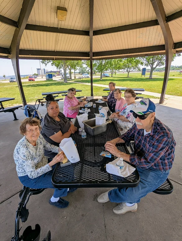 Park Vista Retirement Living North Hill East Moline, IL, residents enjoy time outdoors