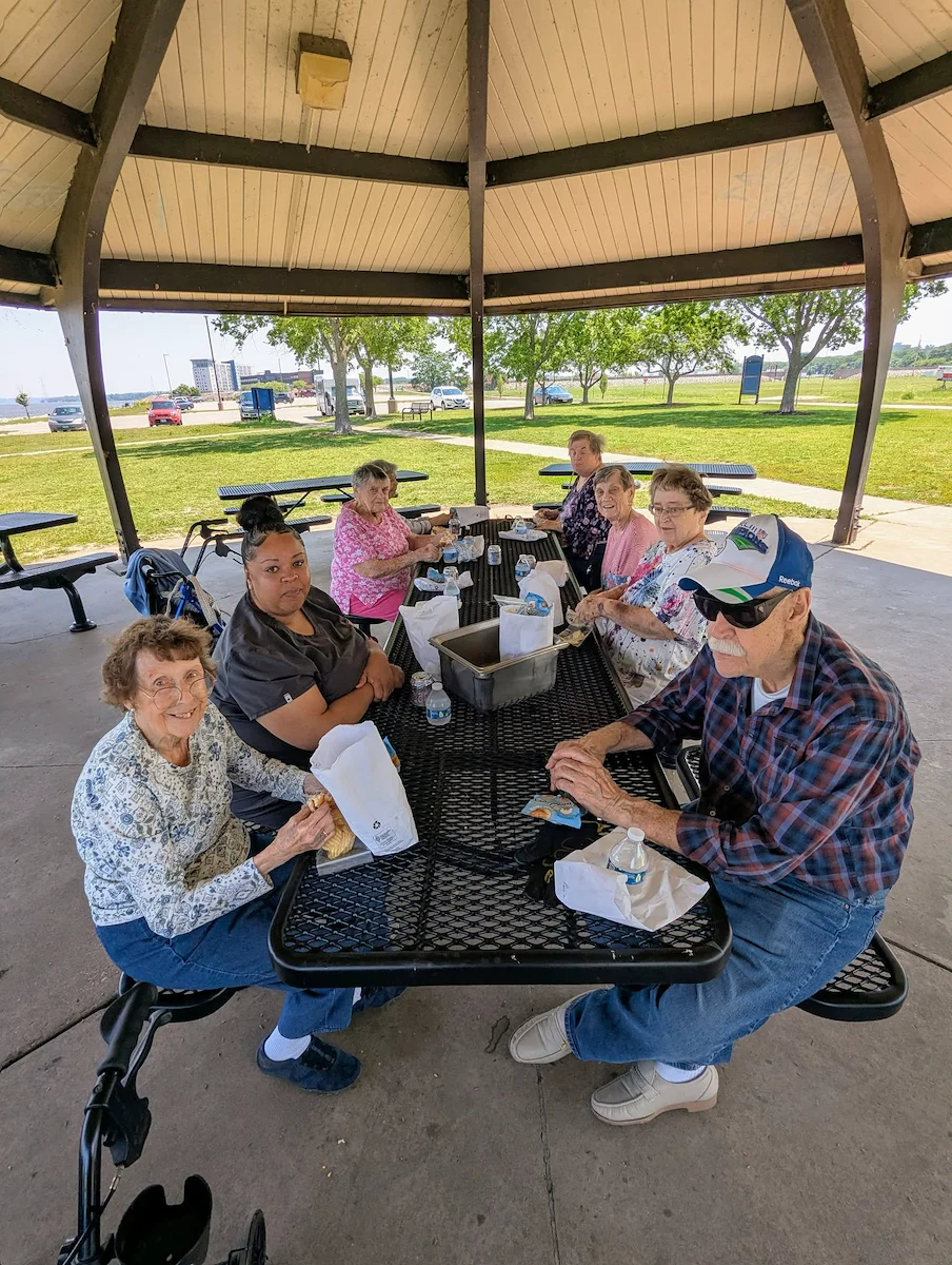 Park Vista Retirement Living North Hill East Moline, IL, residents enjoy time outdoors