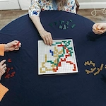 Residents playing word game