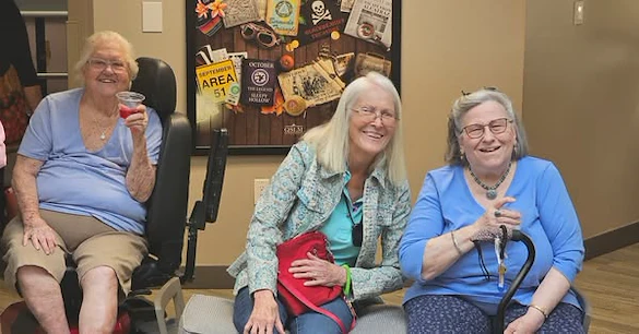 Residents of Washington Commons relax at their Wine Down Wednesday