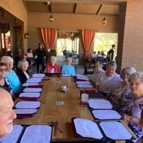 Estrella Estates Gracious Retirement Living Hawthorn Senior Independent Living in Goodyear, Arizona residents eating at a restaurant