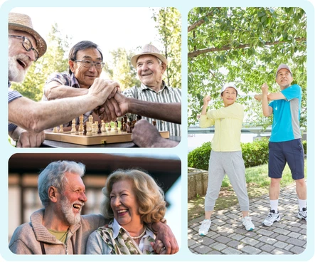 Seniors enjoying social connections, recreation, and wellness activities in a senior living community