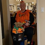 Steeplechase Gracious Retirement Living Hawthorn Senior Independent Living in Oxford, Florida resident dressed up in a Halloween costume