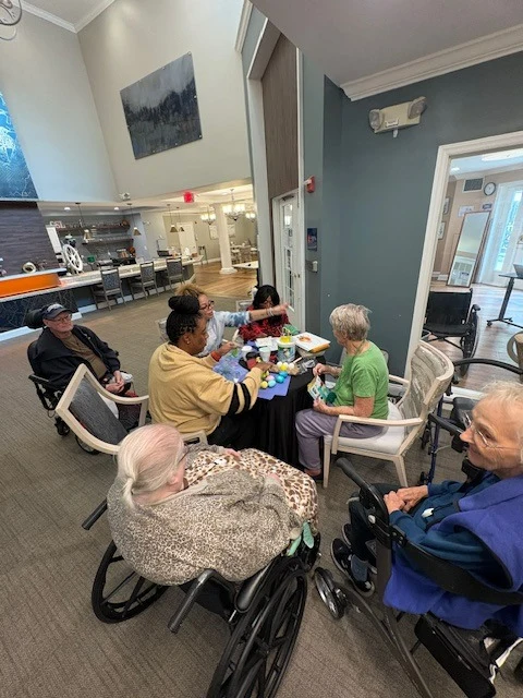 Charter Senior Living of Charlotte residents gather for an activity