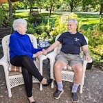 Hillside Senior Living in McMinnville, OR, residents enjoying the outdoors and time together