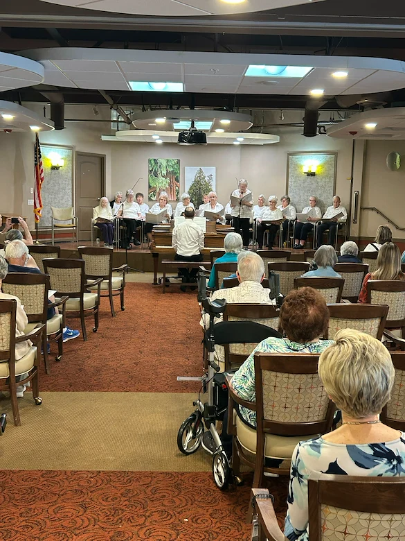 Chateau Bothell Landing in Bothell, WA, residents enjoy listening to singers
