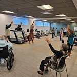 Astral at Franklin, senior living community offering independent living, assisted living, and memory care in Franklin, IN, residents enjoy staying active