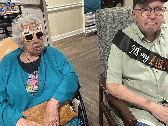 Sonata Coconut Creek seniors celebrating their birthdays