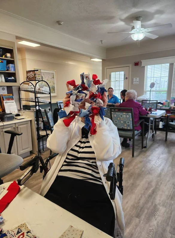 Charter Senior Living of Gallatin, Tennessee, resident with craft