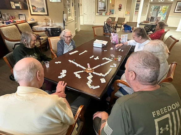 Charter Senior Living of Fredericksburg, Virginia, stimulating resident activity - game