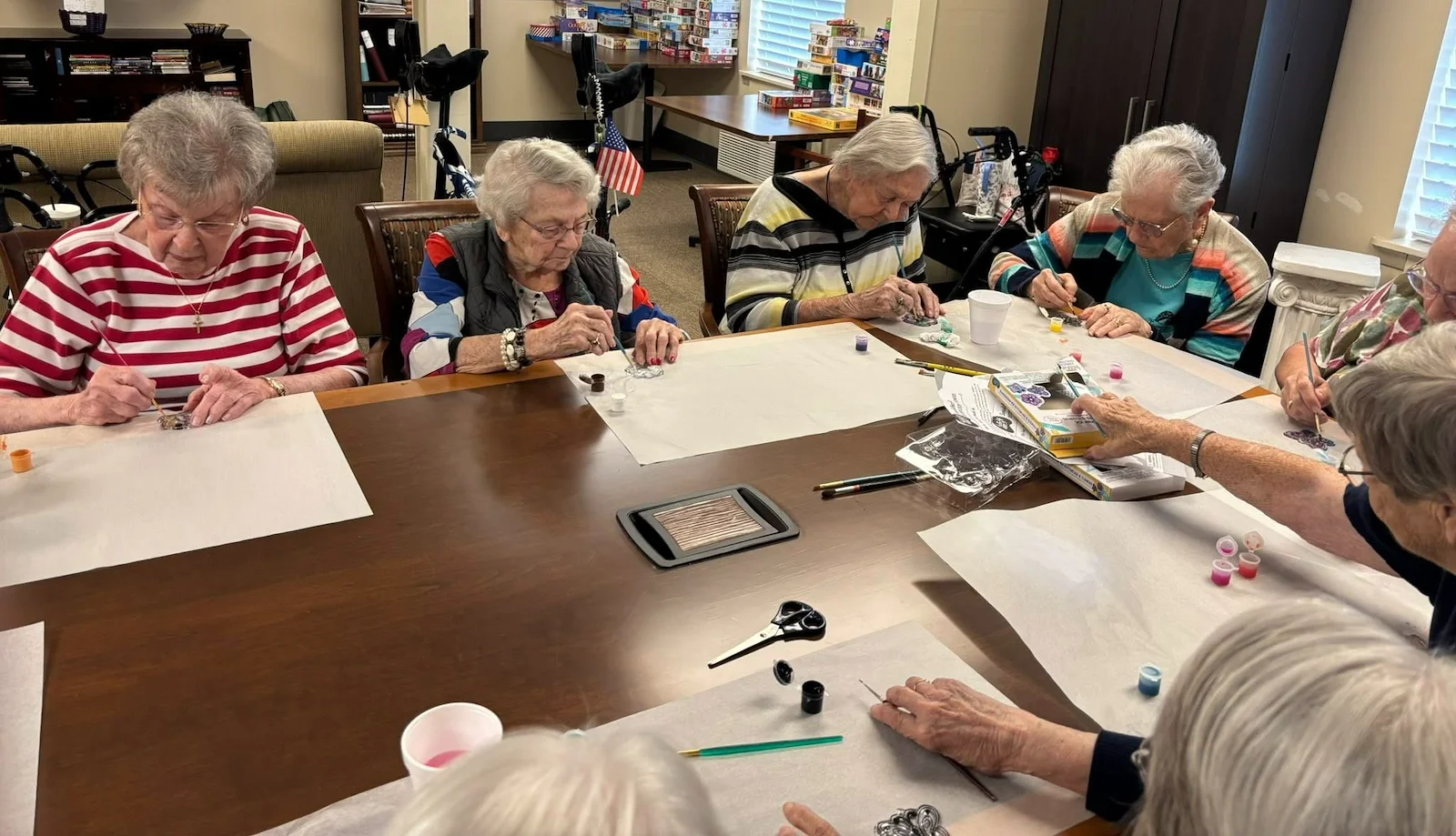 Charter Senior Living of Bowling Green resident activity - painting