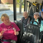 Ascension Living Bethlehem Woods Village senior living community offering independent living, assisted living, and memory care in La Grange Park, IL, residents on community bus