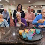 Julian Estates Gracious Retirement Living Hawthorn Senior Independent Living in Puyallup, Washington residents trying new drinks
