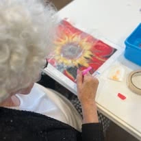 Cypress Springs Gracious Retirement Living Hawthorn Senior Independent Living in Lakewood Ranch, Florida resident painting