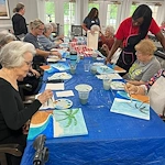 Charter Senior Living of Franklin in Franklin, Tennessee, residents embracing creativity through painting