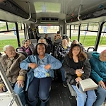 Charter Senior Living of Fredericksburg, Virginia, residents on community van for an outing
