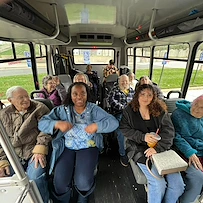 Charter Senior Living of Fredericksburg, Virginia, residents on community van for an outing