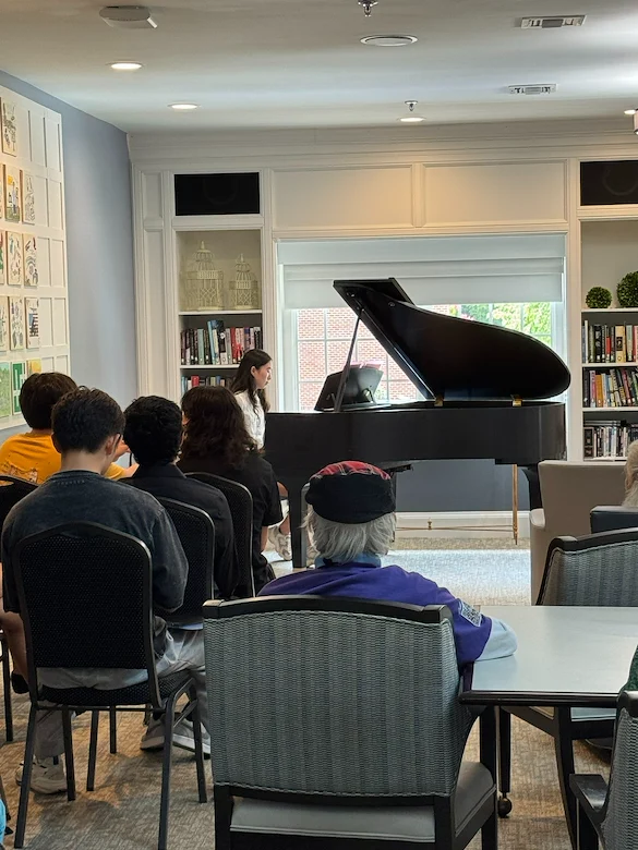 Bartlett Reserve independent living in Durham, NC, residents enjoying live musical entertainment