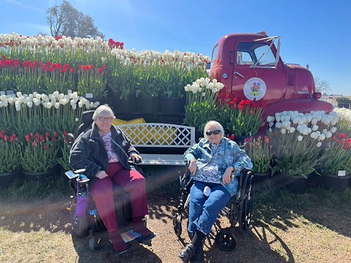 The Village at Keizer Ridge Assisted Living and Memory Care fun resident outing to a tulip farm