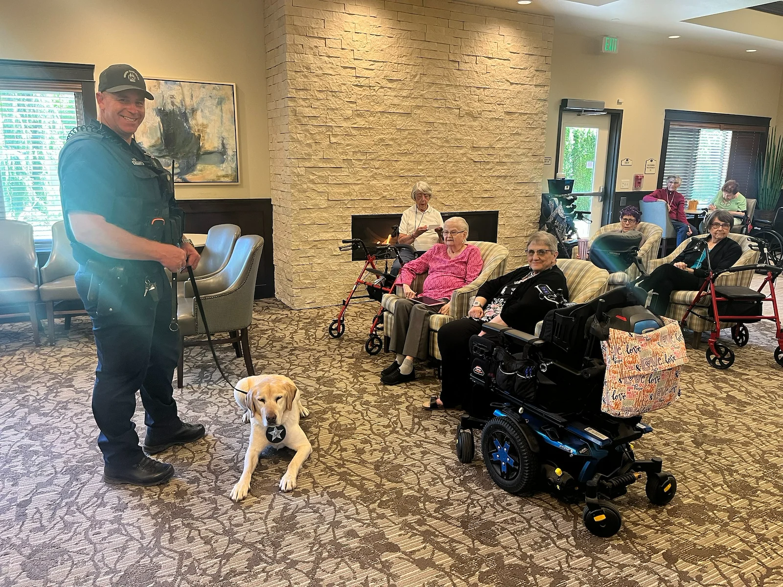 The Village at Keizer Ridge Assisted Living and Memory Care residents enjoy having a special visitor