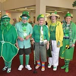 Mulligan Park Gracious Retirement Living Hawthorn Senior Independent Living in Tallahassee, Florida residents dressed up for St. Patrick's Day