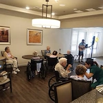 The Lodge at Pine Creek Senior Living residents enjoying some music therapy