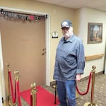 Gilman Grove Assisted Senior Living in Oregon City, Oregon resident on the welcome home red carpet