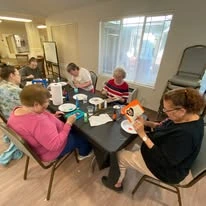 Chesterfield Heights Gracious Retirement Living Hawthorn Senior Independent Living in Midlothian, Virginia residents doing arts and crafts