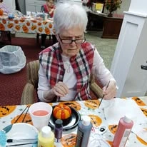 Carolina Estates Gracious Retirement Living Hawthorn Senior Independent Living in Greensboro, North Carolina resident painting