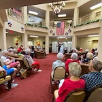 The Palms At La Quinta Gracious Retirement Living Hawthorn Senior Independent Living in La Quinta, California residents gathered